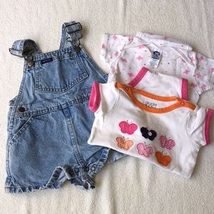 Bundle of denim jumper and onesies